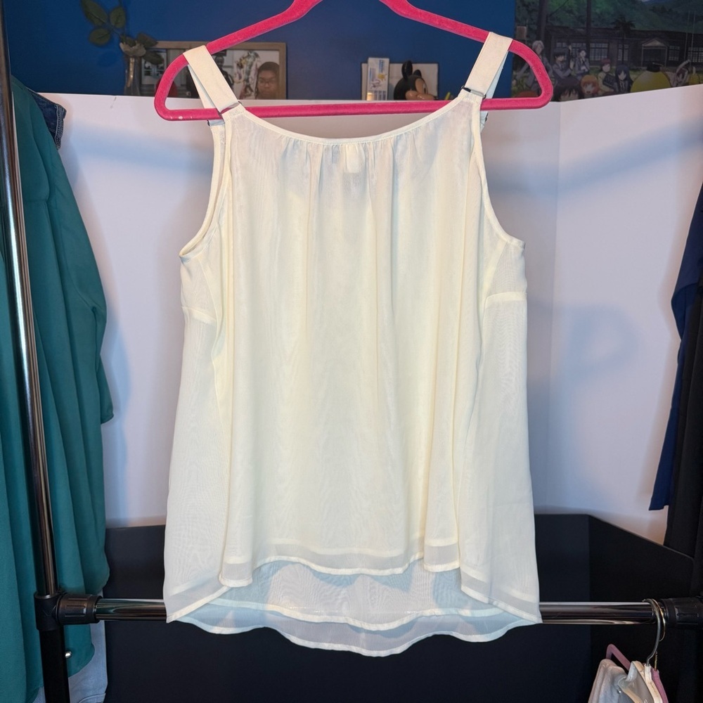 Lane Bryant Size 20 Cream Rhinestone Neckline Tank Top Blouse - Picture 6 of 6